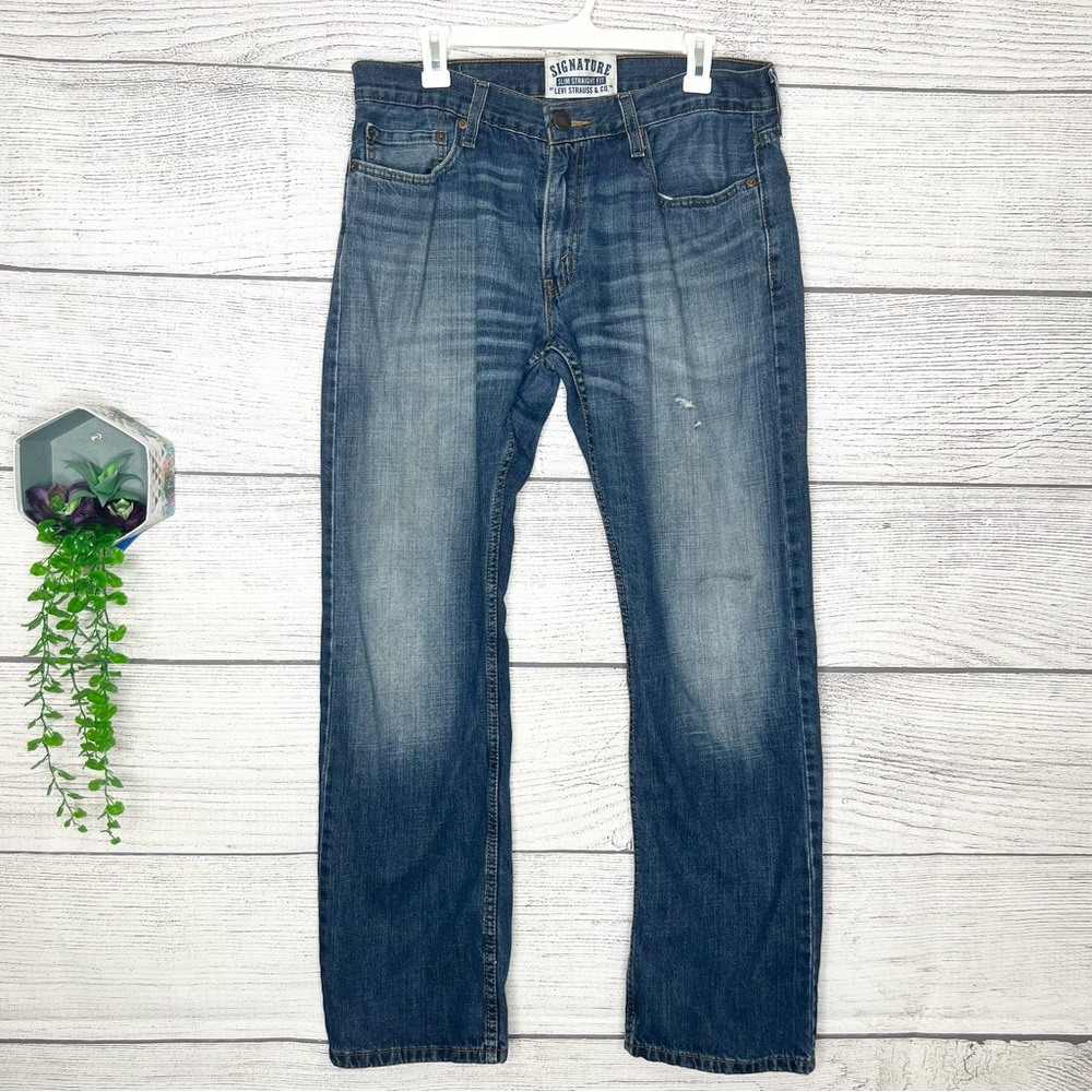 Levi’s Signature Men's Slim Straight Fit Denim Jeans Size 34 x 32